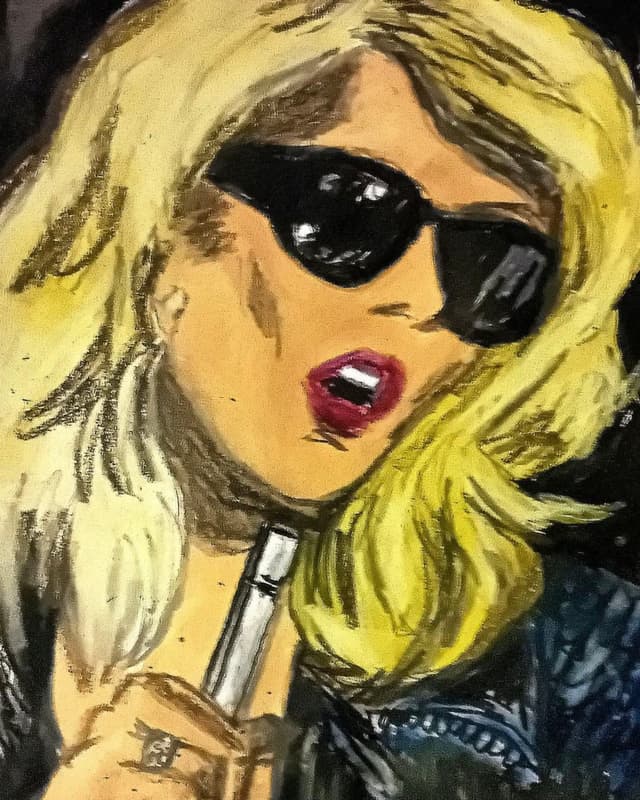 Debbie Harry — Blondie — portrait, pastel couleur